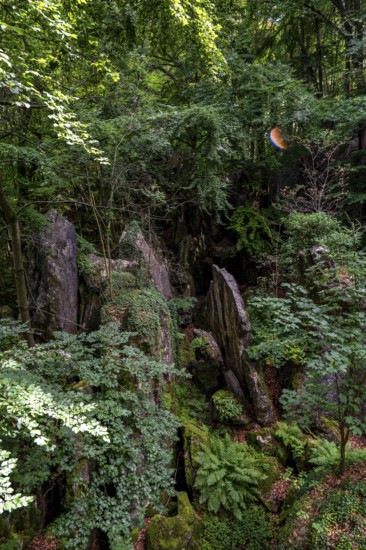 The Felsenmeer in Hemer, Sauerland, geotope, with rugged rock formations, nature reserve, North