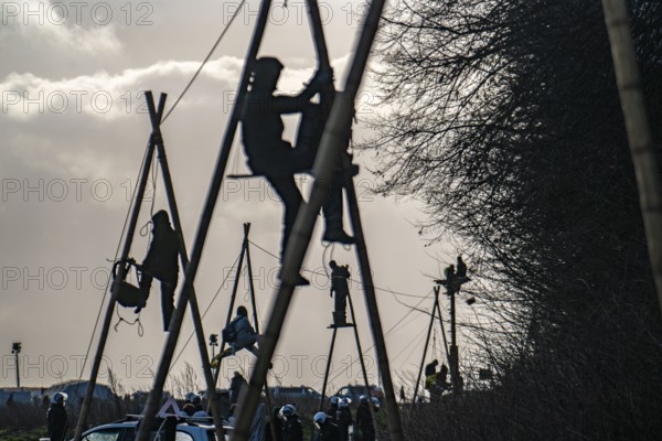 Beginning of the eviction of the Lützerath hamlet, camp of climate activists and squatters, at the