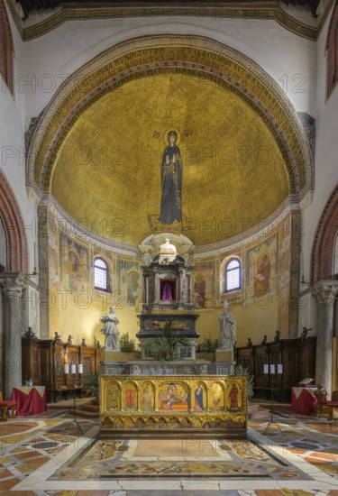 Apse in the Basilica di Santi Maria e Donato, Murano, Venice, Metropolitan City of Venice, Italy,