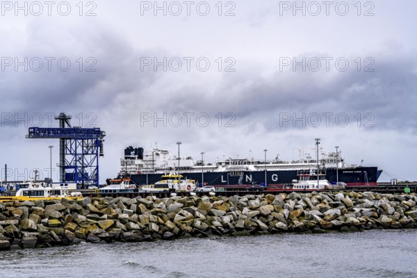 Liquefied natural gas terminal, LNG terminal in the harbour of Sassnitz-Mukran on the island of