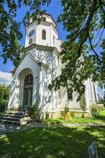 Cycle path church in Kienitz, Letschin, Brandenburg, Germany, Europe