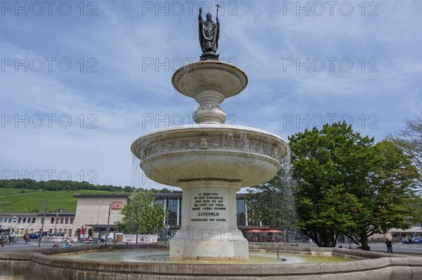 Kiliansbrunnen, was a gift in 1895 from Prince Regent Luitpold, Bahnhofspaltz, Würzburg, Lower