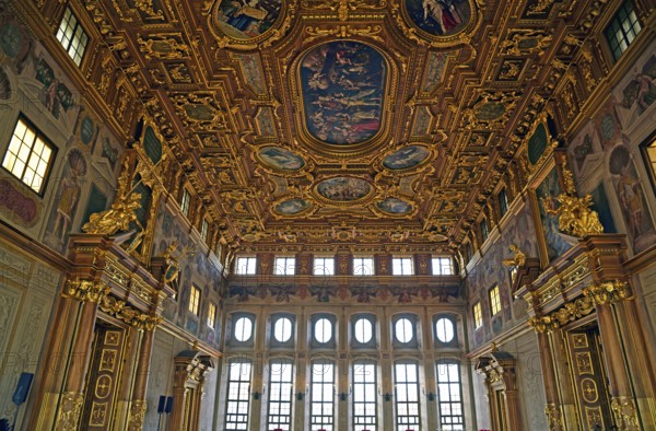 Europe, Germany, Bavaria, Swabia, Augsburg, Rathausmarkt, Town Hall, Renaissance, built 1615 to