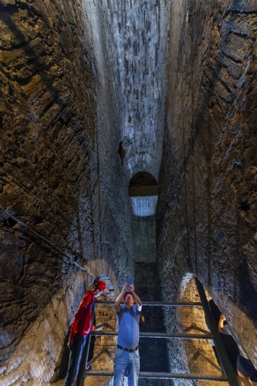 Wheel room of the Unverhofft Segen Gottes Erbstolln in Oberschöna, where there is a 13 metre high