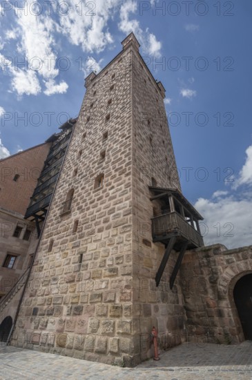 Luginsland Tower, built in 1377, highest tower of the Nuremberg Imperial Castle, Nuremberg, Middle