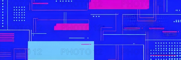 Abstract minimalist illustration theme in vibrant neon color accents symbolizing fun and ease, AI