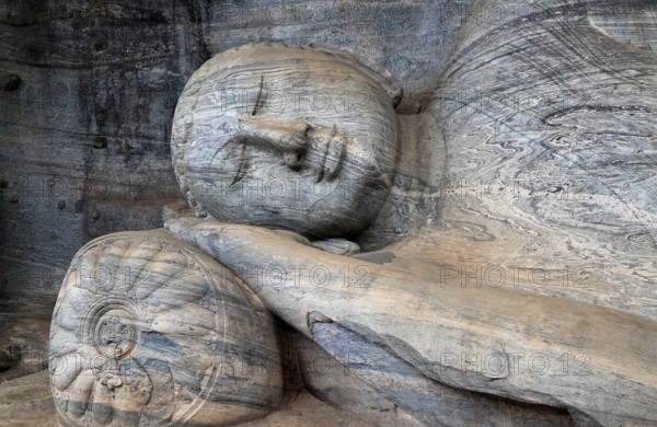 Buddha statue figure, Gal Viharaya, UNESCO World Heritage Site, the ancient city of Polonnaruwa,