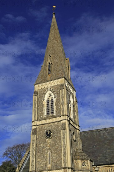 Victorian spire of St Andrew's church, Melton, Suffolk, England, UK