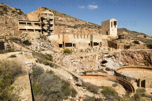 Old gold mine buildings, Rodalquilar, Cabo de Gata natural park, Almeria, Spain, Europe