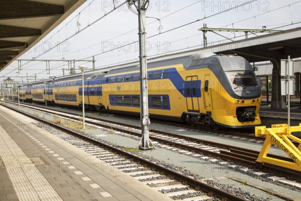 Inter-city train at platform, Maastricht railway station, Limburg province, Netherlands