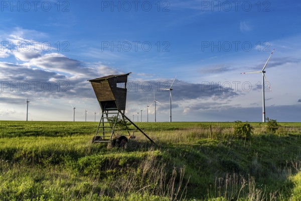 RWE wind farm near Bedburg, at the Garzweiler opencast mine, on recultivated part of the opencast