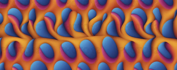 Seamless abstract pattern of vector fluid curved lines creating a dynamic ripple effect in vibrant