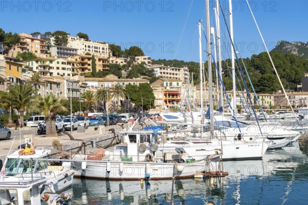 Coastal town of Port de Sóller in the north-west of the island, near Alconàsser, Serra de