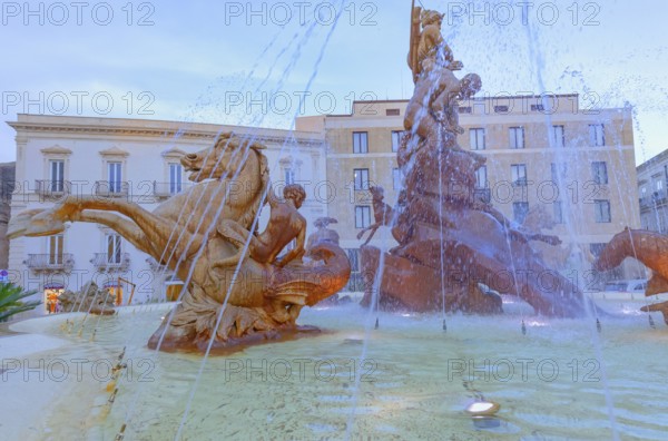 Diana fountain, Ortygia, Syracuse, Sicily, Italy, Europe