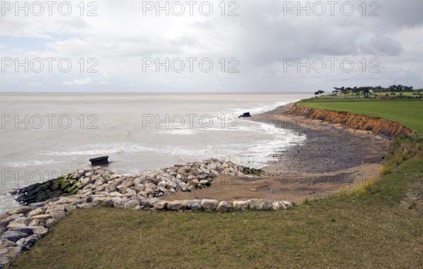 Coastal erosion, East Lane, Bawdsey, Suffolk, England, UK