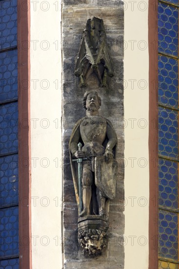 Statue of Emperor Charles IV at the Matienkirche, Sulzbach-Rosenberg, Upper Palatinate, Bavaria