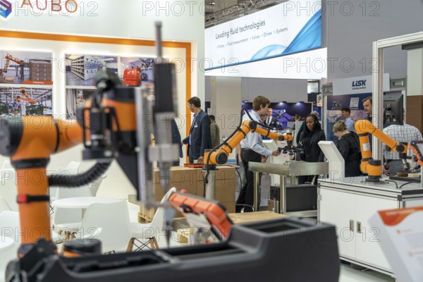 First day at Hannover Messe 2022, industrial trade fair, after a 2-year corona break, exhibition