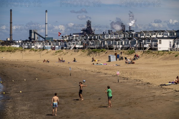 The Tata Steel steel and smelting works in IJmuiden, Velsen, North Holland, Netherlands, largest