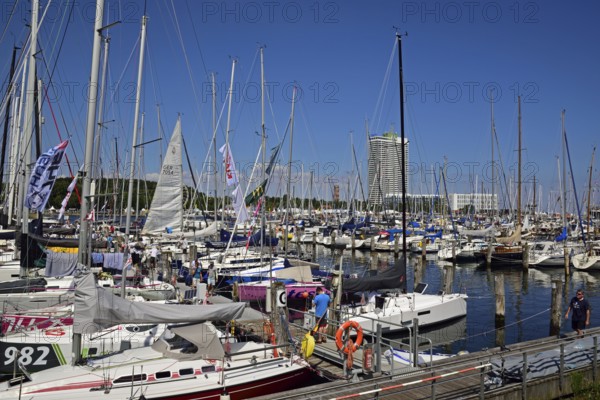 Europe, Germany, Schleswig Holstein, Baltic Sea, Lübeck-Travemünde, Passathafen, Yachthafen, View