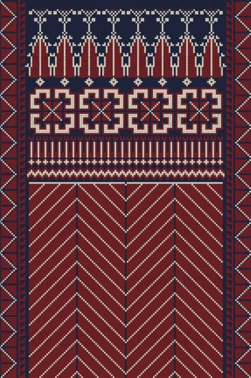 Traditional Palestinian Tatreez, seamless pattern vector template
