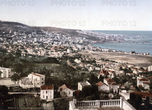 General view seen from Mustapha, Algiers, Algeria, ca 1890, Historical, digitally restored