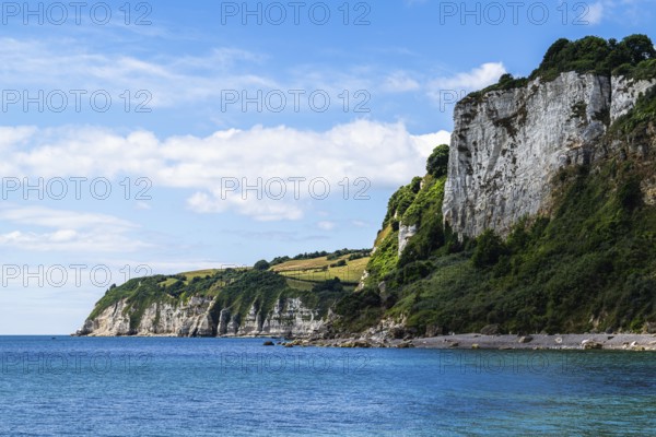 White Cliff from a drone, Jurassic Coast, Seaton, Devon, England, United Kingdom, Europe