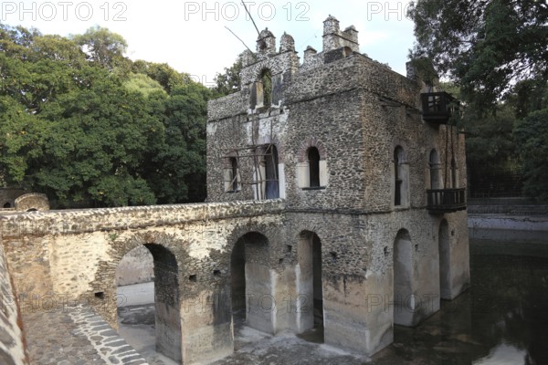 Amhara region, near Gondar, Gonder, small moated castle, the Bath of Fasilde, Fasil Ghebbi palace