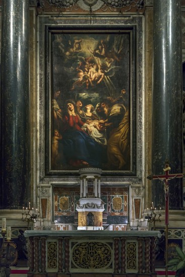 Painting by Peter Paul Rubens, 1577-1640, The Circumcision of Christ, above the altar in the Gesu