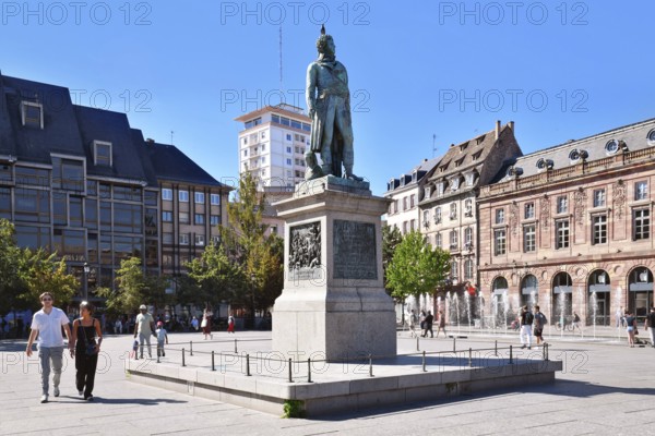 Strasbourg, France, September 2023: Statue of general Jean-Baptiste Kléber at square called 'Place