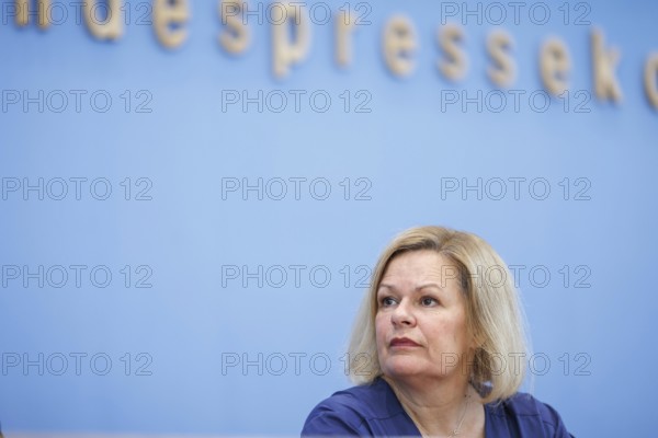 Nancy Faeser, Federal Minister of the Interior and Home Affairs, recorded during the Federal Press