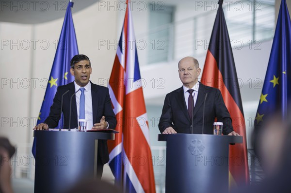 Olaf Scholz (SPD), Federal Chancellor, receives Rishi Sunak, Prime Minister of the United Kingdom
