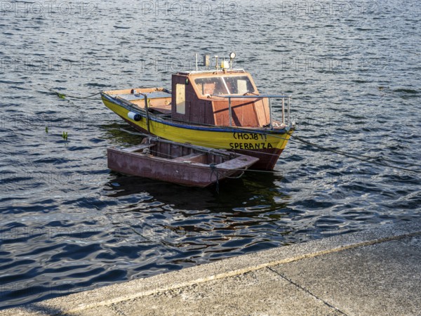 Small fisher boat, Castro, Chiloe, Chile, South America