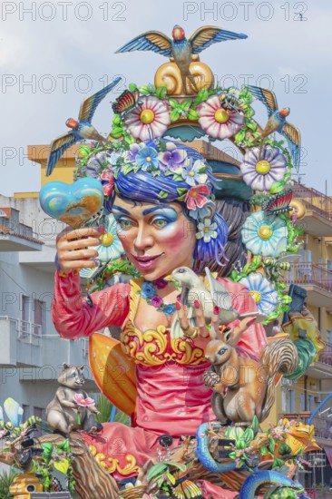 Carnival floats, Sciacca, Agrigento district, Sicily, Italy, Europe