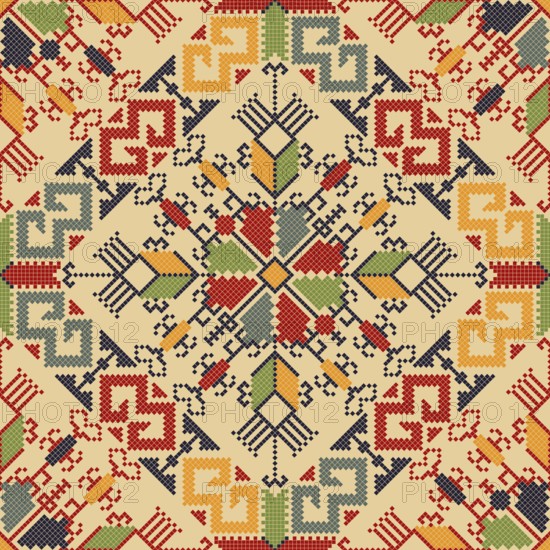 Traditional Bulgarian embroidery vector pattern