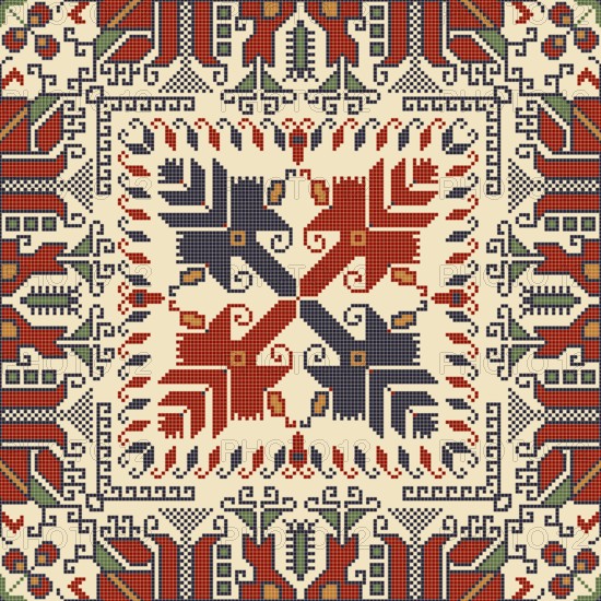 Traditional Bulgarian embroidery vector pattern