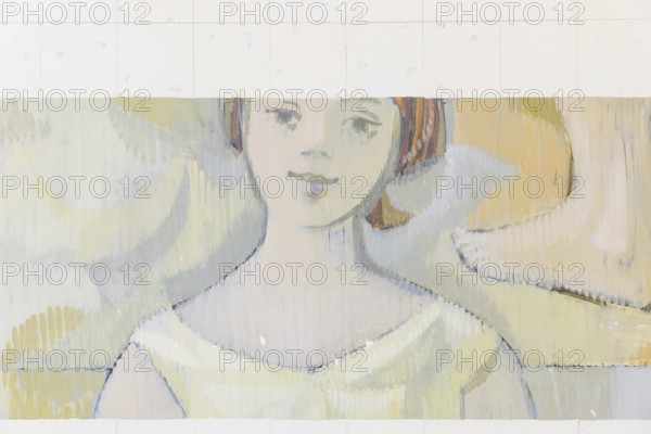 LEBENSFREUDE A WALL PAINTING BY GERHARD RICHTER IN THE GERMAN HYGIENE MUSEUM, Dresden, Saxony,