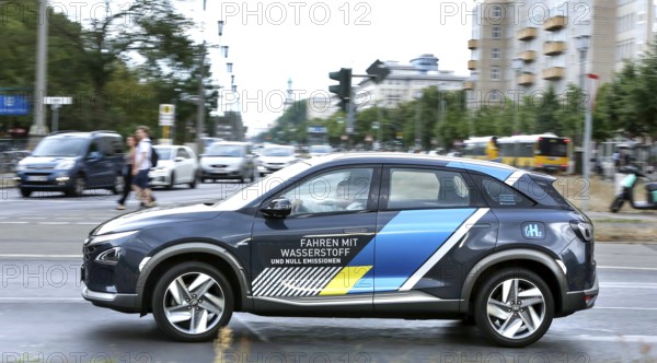The Hyundai NEXO, a fuel cell vehicle powered by hydrogen in road traffic, Berlin, 18/08/2020
