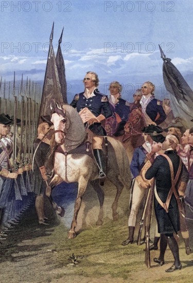 George Washington 1732 to 1799 taking command of the army 1775 After Alonzo Chappel from Life and
