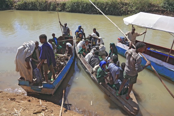 Ahamra region, at the boat landing stage to the waterfalls of the Blue Nile, in the highlands of