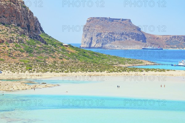 View of Balos bay, Gramvousa Peninsula, Chania, Crete, Greece, Europe