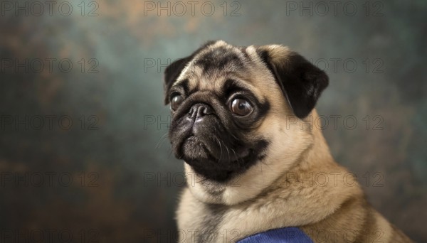 Pets, dog, pug, English dog breed, AI-generated, AI generated