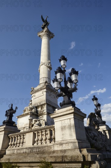 The Monument aux Girondins in honour of the Girondists in the French Revolution and lanterns in