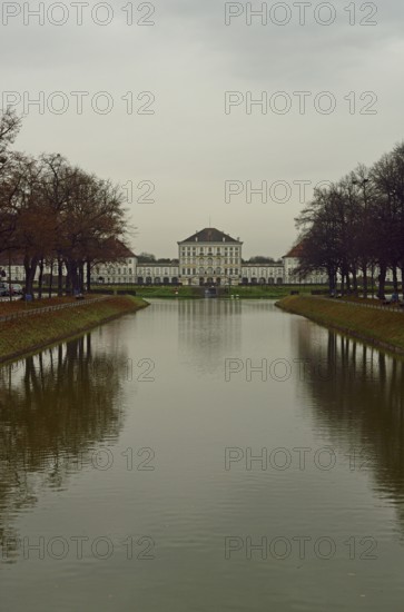 Europe, Germany, Bavaria, Munich, Nymphenburg Palace, Palace Canal and Palace in Autumn, Europe