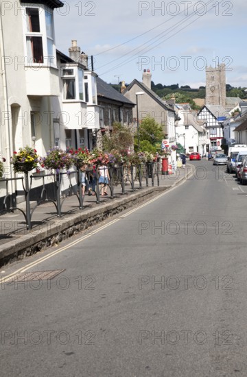 Moretonhampstead village street, Dartmoor national park, Devon, England, UK