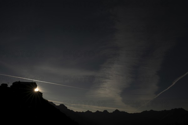 Carschina hut at sunrise, Tschagguns, Rätikon, Montafon, Vorarlberg, Austria, Europe