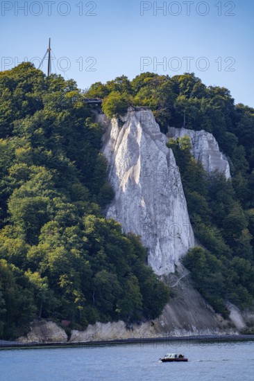 Chalk cliffs of Rügen, viewing platform at the famous rock formation Königsstuhl, in the Jasmund