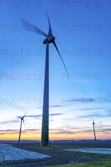 Wind power plants, wind farm, near Jackerath, Rhenish lignite mining area