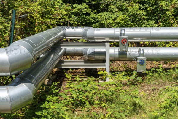 District heating Pipelines from the district heating power plant to the households with district