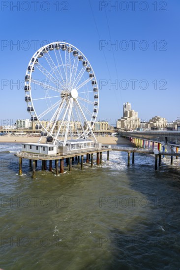 The pier and Ferris wheel at the Scheveningen stand, Skyline, Netherlands