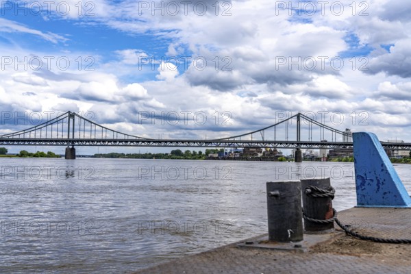 The Krefeld-Uerdingen Bridge over the Rhine, between Krefeld and Duisburg, bridle belt bridge from